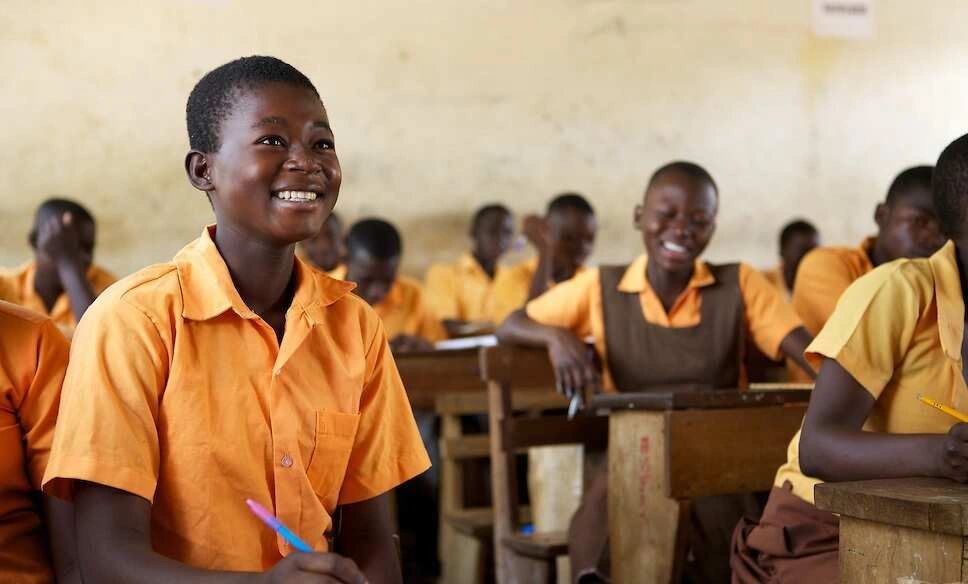Children at a school in Ghana supported by Wawa Aba Wellness
